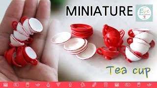미니어쳐 커피잔 컵 만드는 방법 how to make tea cup with polymerclay miniature tutorial crafte