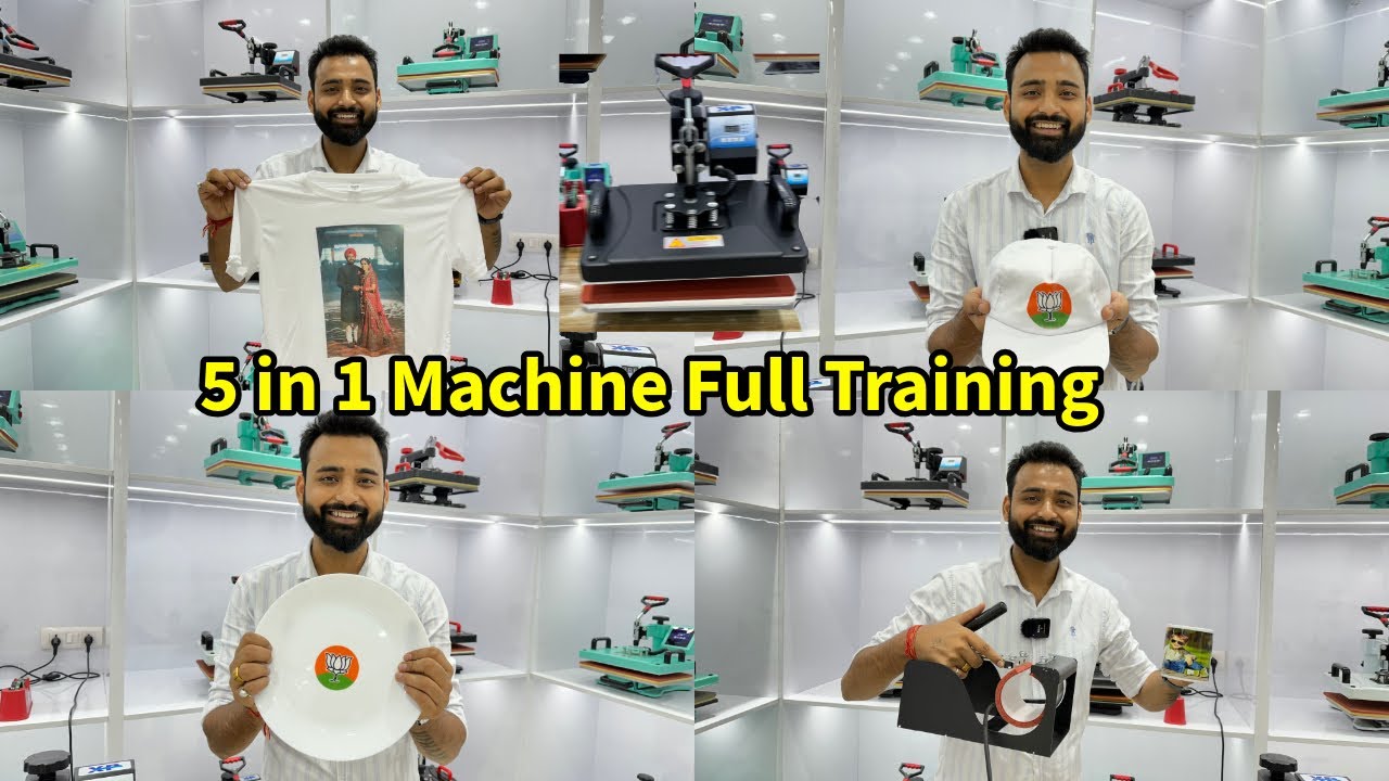 5 in 1 Tshirt Printing Machine full Training video cap mug tshirt plate print || Xpress Printing