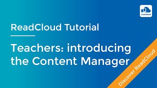 For teachers: introducing ReadCloud's Content Manager