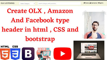 How To Make Header Navbar Like a Amazon , Facebook , And OlX  |Hindi / Urdu