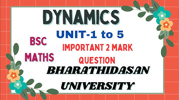 bsc maths dynamics important questions bharathidasan university @questionpaperofficial