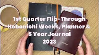 1ST QUARTER HOBONICHI WEEKS, PLANNER & 5 YEAR JOURNAL FLIP-THROUGH 2023 - Creative Journaling
