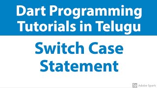 #9 - SWITCH and CASE conditional statements | Dart Programming language Tutorials flutter in telugu