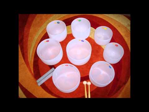 Kristall Klangschalen Oktave Chakra Set