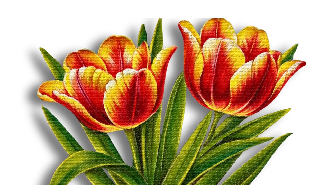 COMO PINTAR TULIPAS EM TECIDO