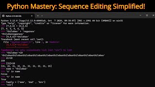 Python Programming Tutorial #8: Mastering Sequence Editing