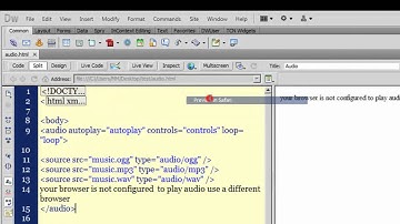 Dreamweaver cs5 tutorial: Playing audio with Dreamweaver