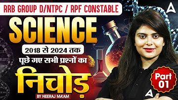 RRB Group D/NTPC/RPF Constable 2025 | 2018 से 2024 में पूछे गए SCIENCE QUESTIONS का निचोड़