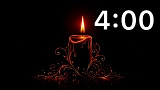 4 Minute Timer / Black Background Timer / Candle Timer / No Music