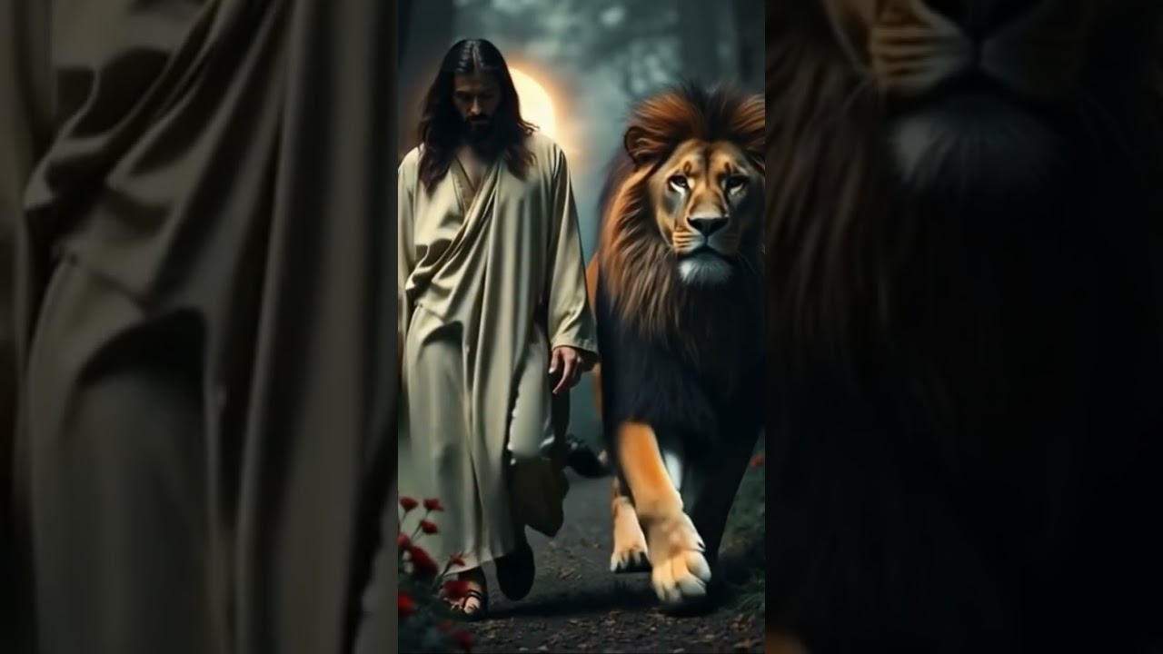 Jesus Walking with the Lion 🦁 | Divine Strength & Peace ✨ | Powerful Christian Animation 🎥