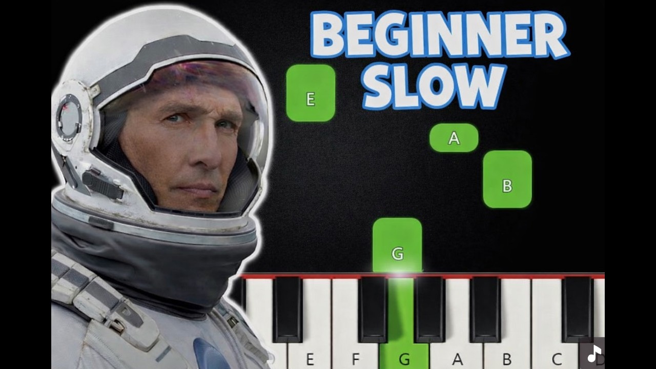 Interstellar - Hans Zimmer / SLOW BEGINNER TUTORIAL / PLAY-ALONG