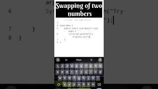 Swapping of two numbers | java | program | coding | beginners | interview | questions | software