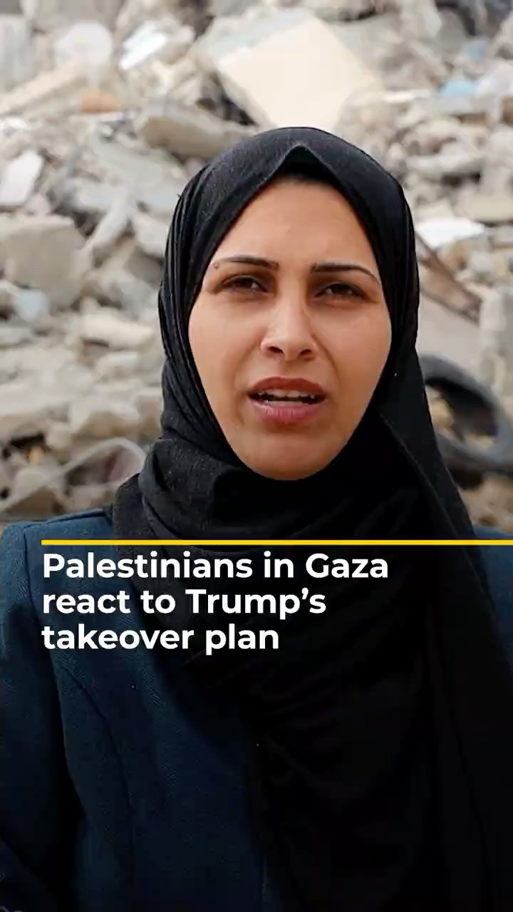 Palestinians in Gaza react to Trump’s takeover plan | AJ#shorts
