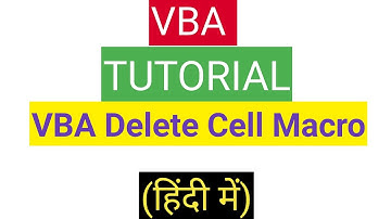 VBA Tutorial in hindi 📚|| VBA delete Cell using Macro✅