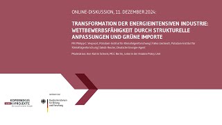 Ariadne-Webinar: Transformation der energieintensiven Industrie