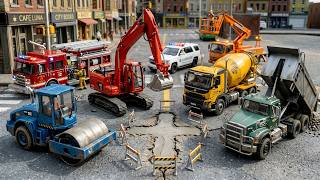 Sinkhole Crisis! 👷‍♂️ Giant Machines Save the Miniature City! 🏗️ Toy Construction