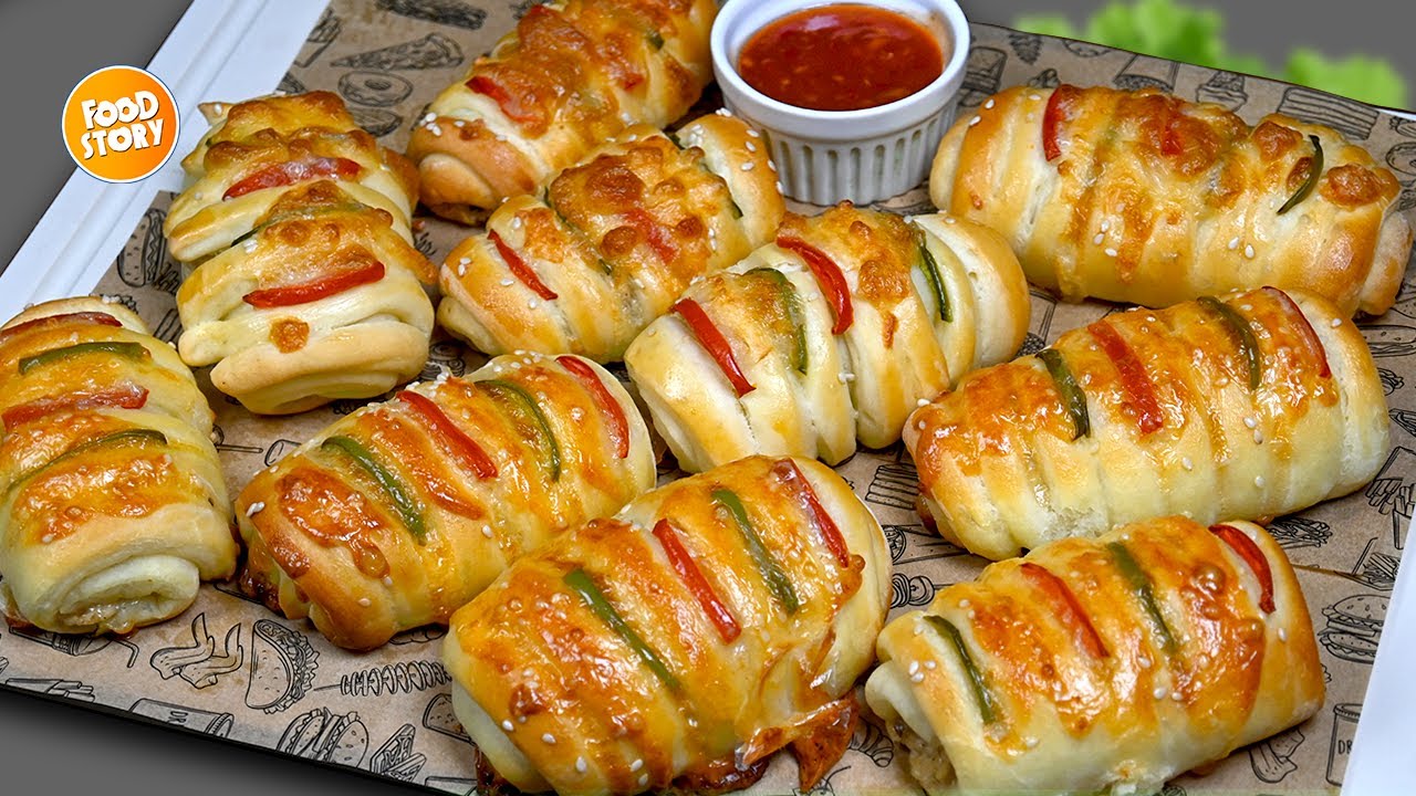 Delicious Creamy Chicken Bread without OVEN, Stuffed Bread for Iftar, Perfect Ramadan Iftar Snacks