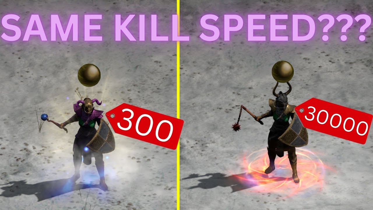 300 FG Sorc vs 30000 FG Sorc Kill Speed - YouTube