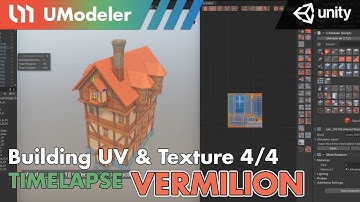 3D Modeling in Unity - Timelapse of UV & Texturing a building 4/4 in Vermilion with UModeler