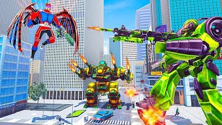 HERO BAT ROBOT BIKE GAMES FLYING BAT ROBOT CAR TRANSFORM NEW GAMEPLAY screenshot 5