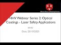 Hhv webinar series  session 2  optical coatings for laser safety applications