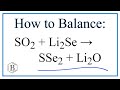Balancing Chemical Reactions