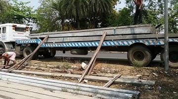 Unloading of PSC Pole (Vinayak Infrastructure, Bihar)