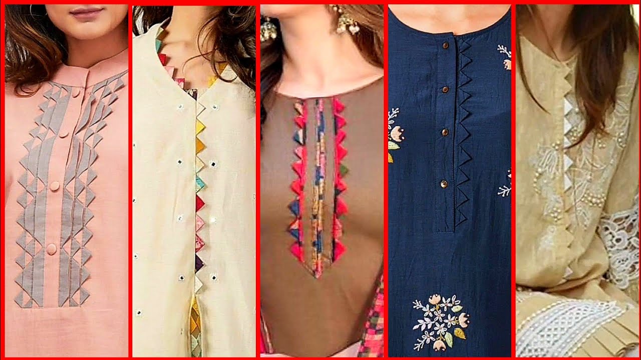 Easy To Stitch Neck Design With Handmade Samosa Triangles | Samosa ...