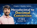 Hexadecimal to Decimal Conversion | Chapter 1 Number System |FY BCS| Lecture 12|
