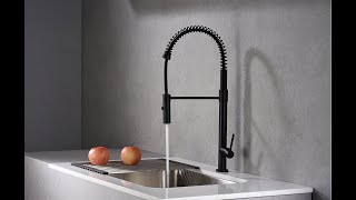 Water Saving Cupc Certified Single Handle Spring Pull Down Kitchen Faucet