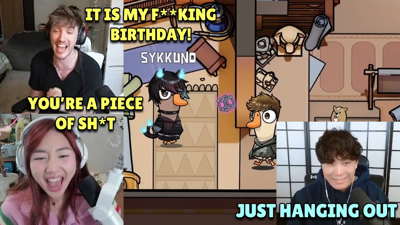 Sykkuno поздравляет Эллума с днем ​​рождения при участии Fuslie, Ironmouse, Miyoung и других.