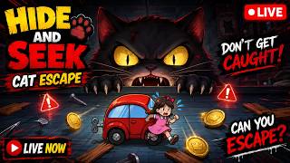 🐱 CAN I ESCAPE THE CRAZY CAT?! 😨 | Hide and Seek LIVE #shorts​ #shortsfeed​ screenshot 5