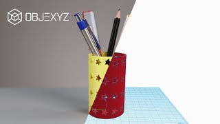 How to design a Pencil Holder with Coding in 7 minutes | 3D Designing Tutorial for Kids by OBJEXYZ