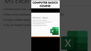 Learn MS Excel in Computer Basics Course #computerbasics #msexcel #microsoftexcel #youtubeshorts