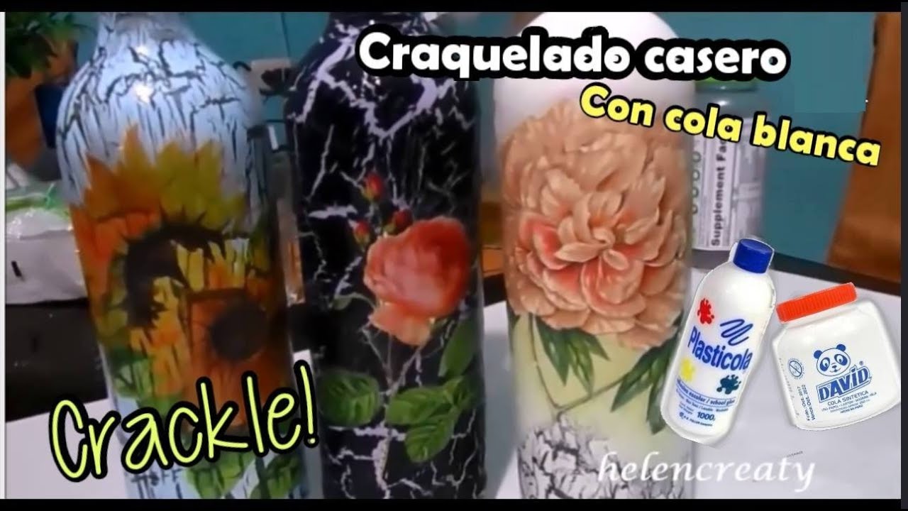 Craquelado y decoupage sobre vidrio I - Easy Crackle por Helencreaty