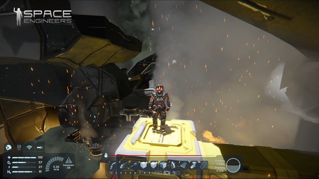 Space engineers destruction from light and heavy armor blocks - YouTube