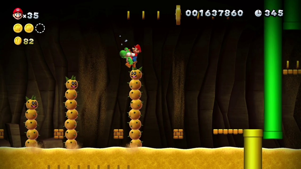 뉴 슈퍼마리오U DX World 2 디저트사막 스타코인 공략