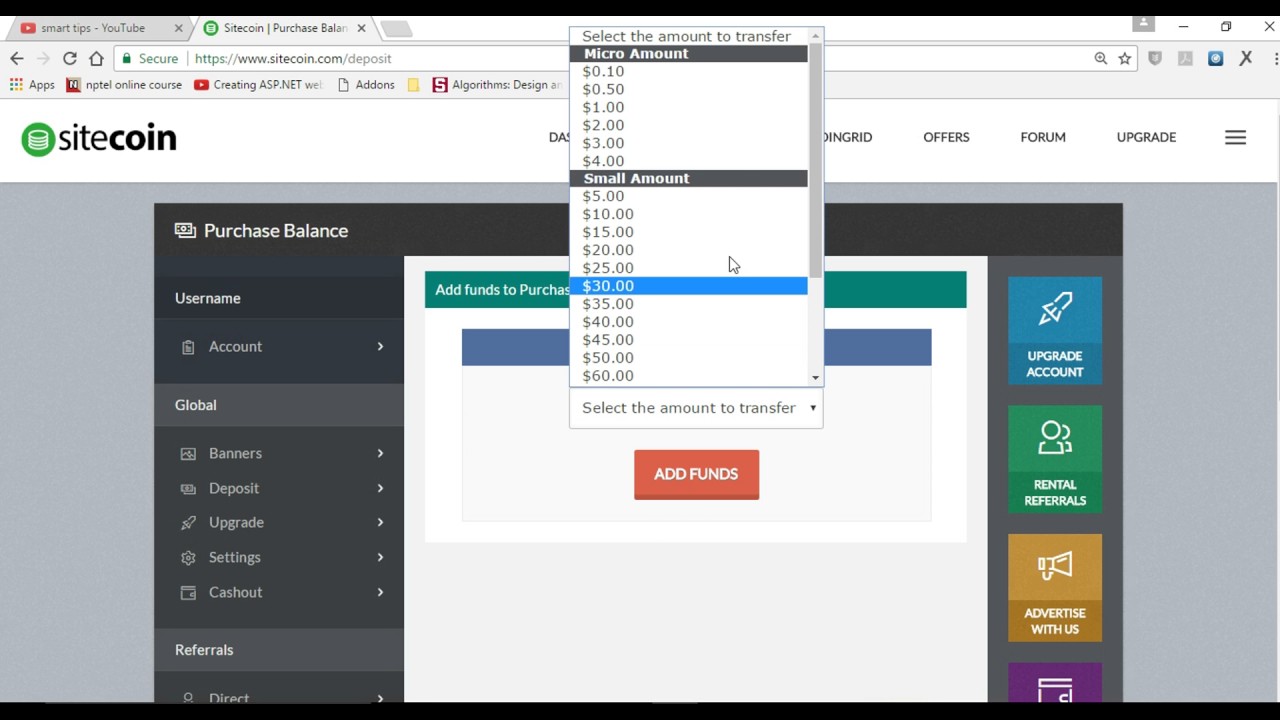 HOW TO USE SITECOIN  BEST PTC SITE 2017 EARN $3000 MONEY ONLINE  IN HINDI