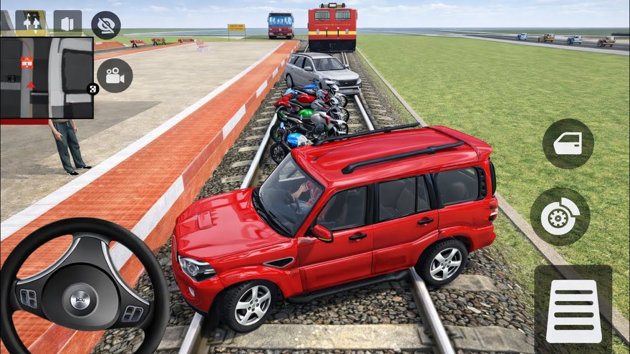 🚆Train Aa Gai and Scorpio fas gai 😱 | bike and cars bhi padi hai bich mein⚡ Indian Thift Auto Game🎮