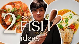 2 Easy and Quick Fish Recipes | COOK IN ONLY 15 MINUTES | Livornese Cod and Sea-bass in Crazy Water
