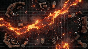 D&D | Live Battle map | Square Grid | Olruth Map 1 | Fiery / Volcanic