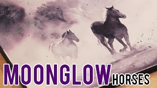 Watercolor Horse Painting Using Moonglow Paint by Daniel Smith