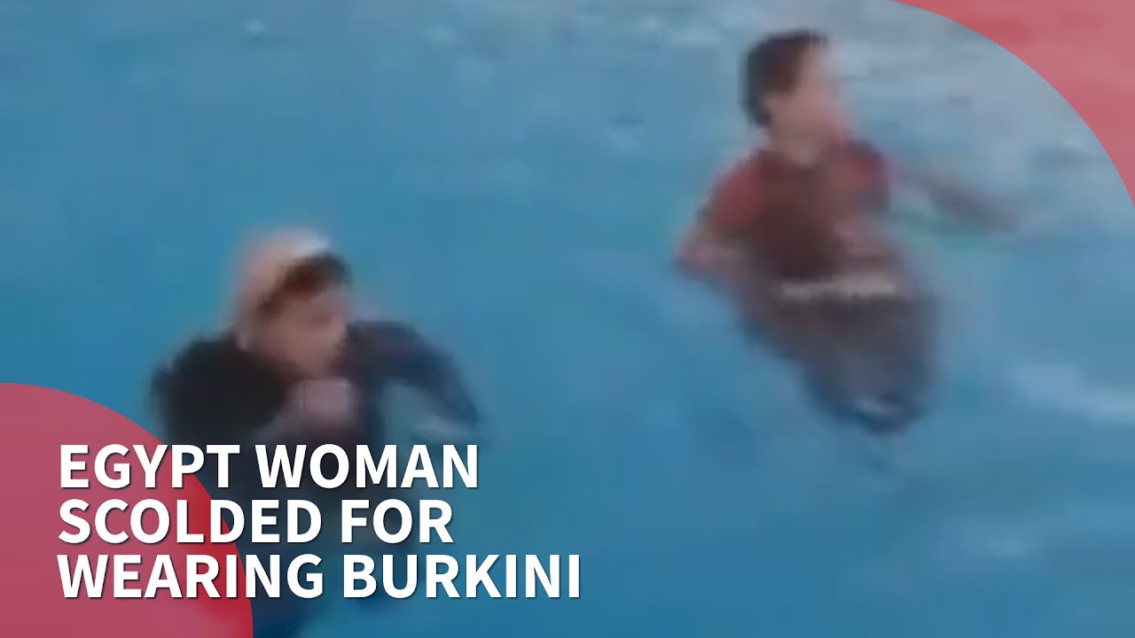 Egyptian woman scolded for wearing a burkini