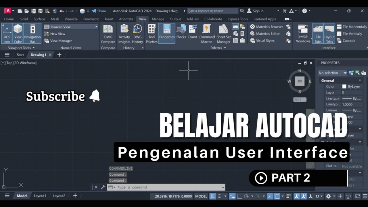 Belajar Autocad 2024 Part 2 Pengenalan User Interface Autocad Tutorial ...