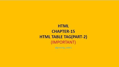ch 15 html table tag and its attributes (part 2)
