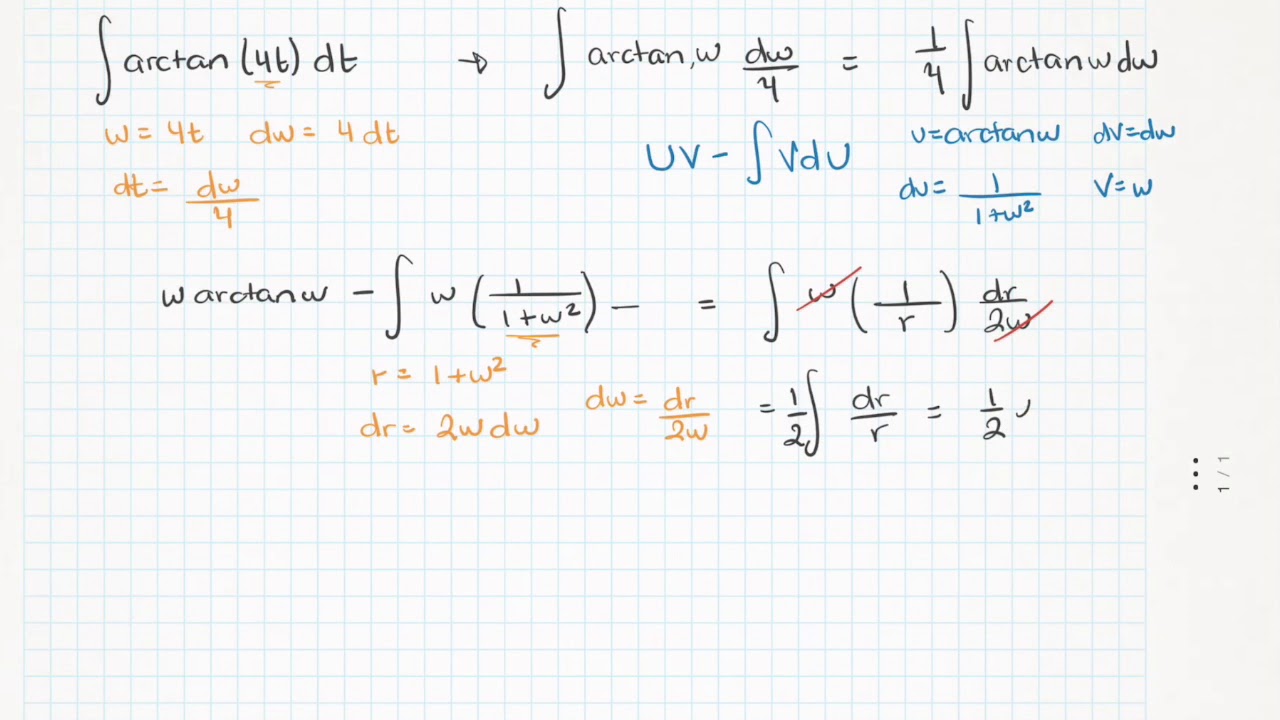 Integral De Arctan 4t YouTube Integral De Arctan 4t YouTube