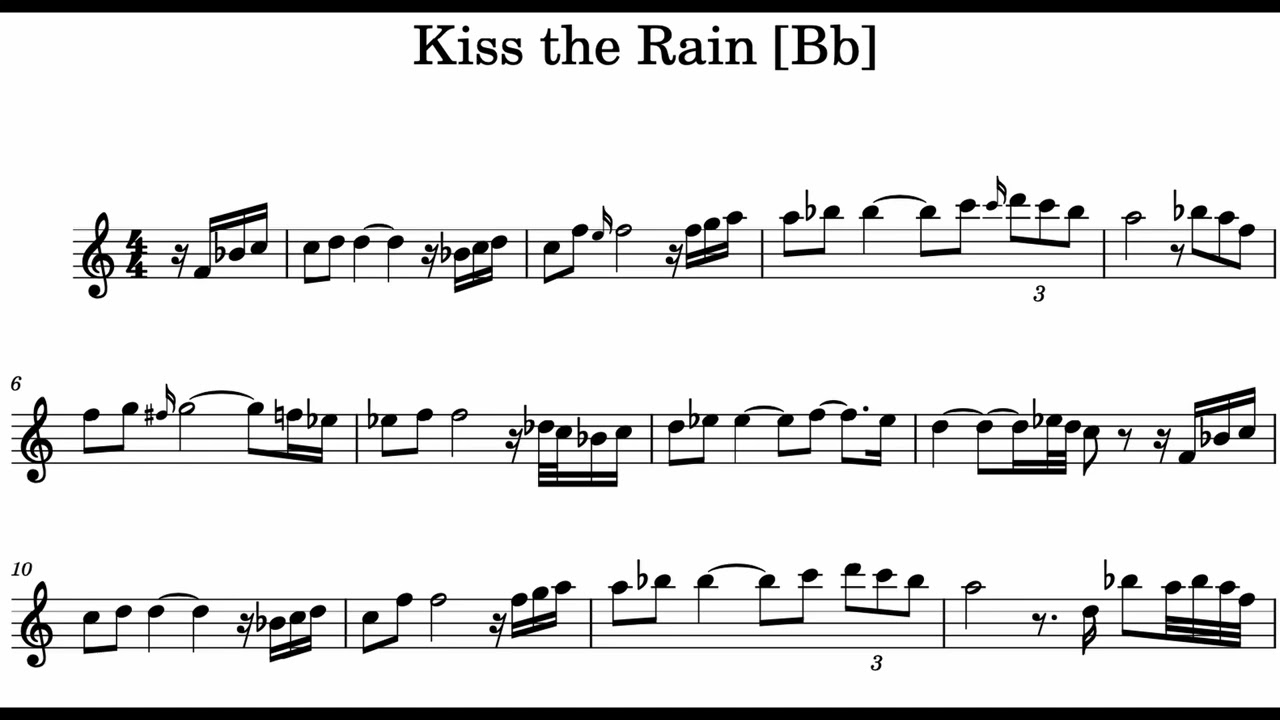 Kiss The Rain - Saxophone Backing Track [Bb] 반주영상