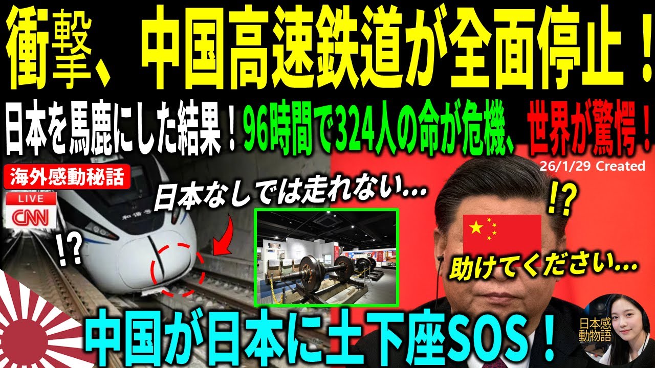 [海外感動秘話] 中国高速鉄道、緊急停止で大混乱。日本の部品供給拒否が招いた屈辱の土下座