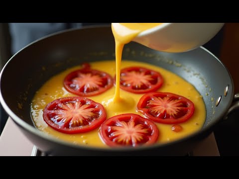 1 Tomate mit 3 Eiern! Schnelles Frühstück in 5 Minuten!