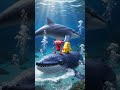 The blue whale saved A and Raddy from shark attack